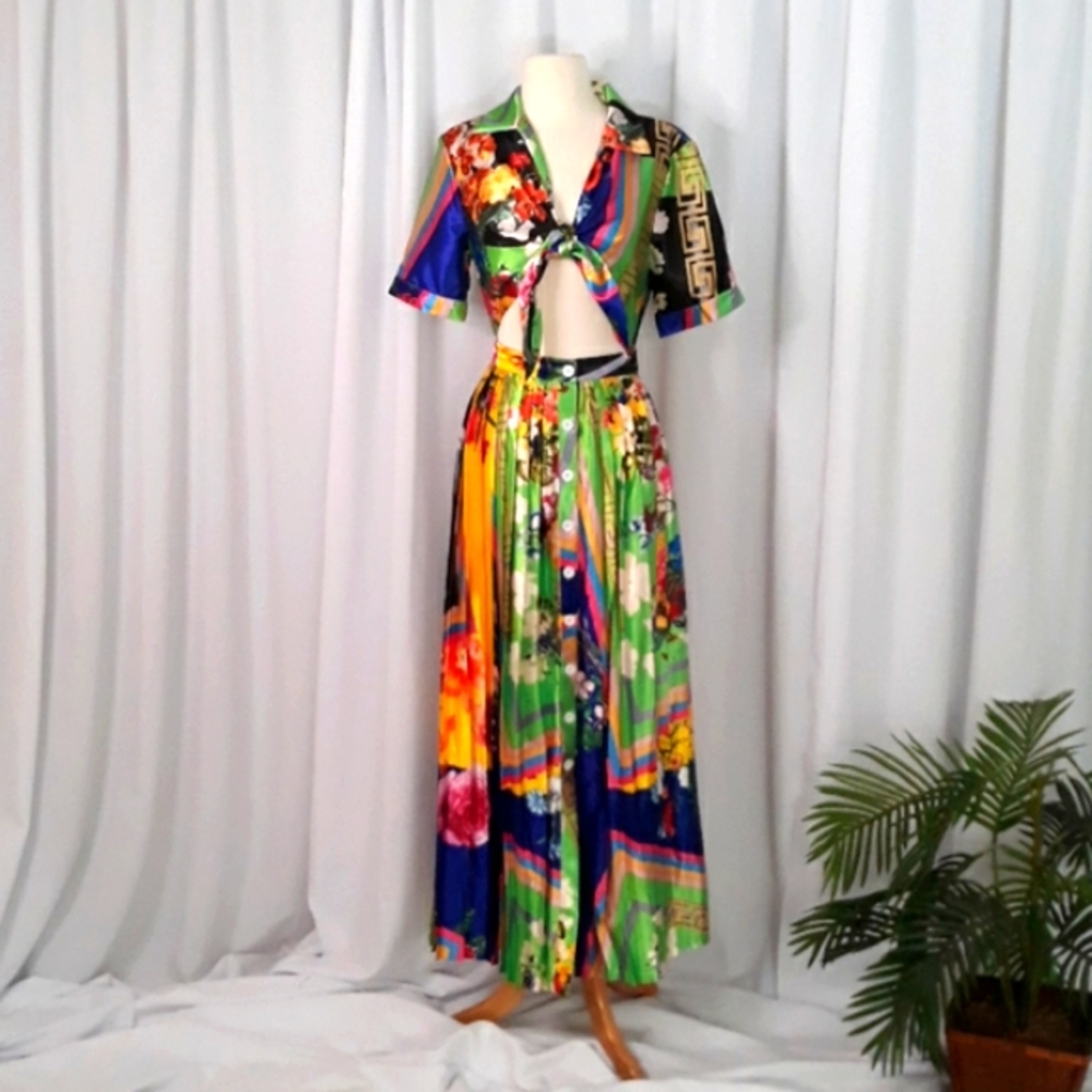 L.C. Women's Tie Front Cut Out Dress Size M NWT